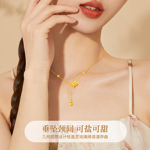 Zhou Dajin CHOW TAI KING small waist gold necklace girls 2025 new pendant birthday gift for girlfriend and wife wedding anniversary