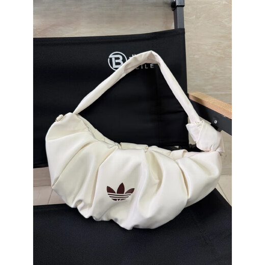 阿迪达斯 （adidas）七夕礼物三叶草女褶皱云朵包单肩斜挎牛角包休闲包 KA9267 KA9272 汉玉白KA9267（26x18cm）