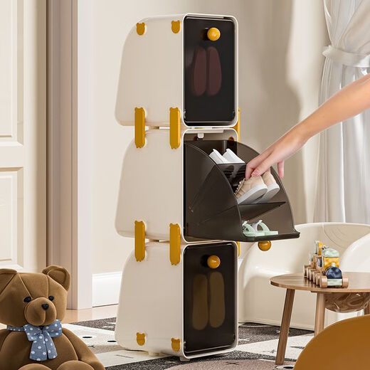 Raft core shoe box household shoe storage cabinet to store shoes children's rotating storage thickened shoe rack shoe cabinet dustproof storage box all models suitable for 2-5 years old and under 30 sizes mind taking photos with caution children's rotating shoe box DIY model