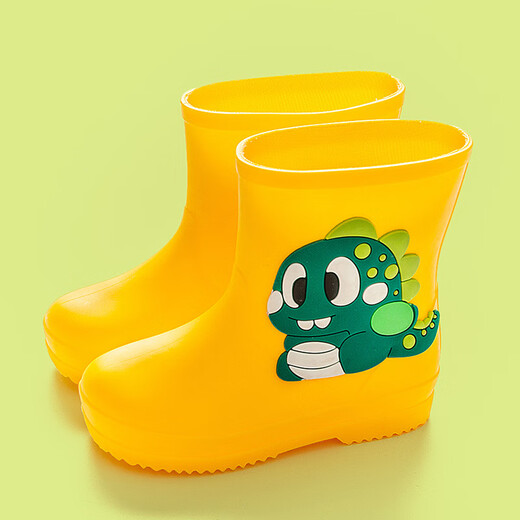 
Xinnan children's cute rain boots anti-slip resistance children's rain boots children's rubber shoes baby water shoes 2-7 years old cute cartoon overshoes yellow dinosaur children's rain boots size 16 (recommended foot length 15cm)