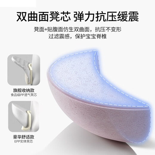 JCZS German brand waist stool gift box baby lightweight four-season hug and go out dual-purpose sitting stool hug and hold baby hug and hold baby blue four-season luxury model [EPP shock absorbing stool core]