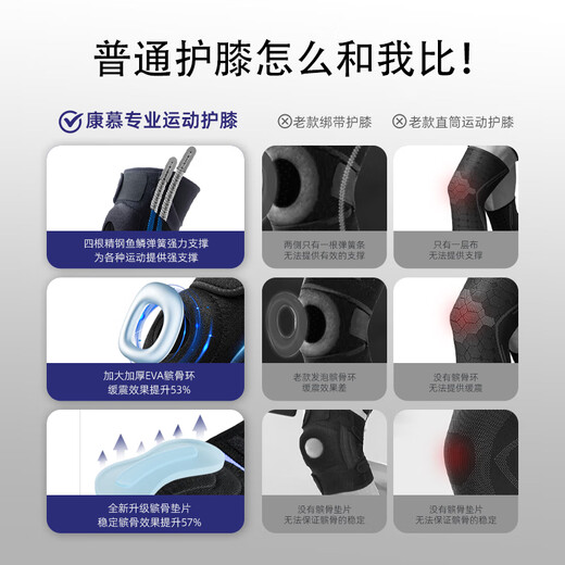 Kangmu Professional Sports Knee Padering de montañismo Correr baloncesto de baloncesto Bádminton Anti-Slip Gear Protective Menisco Daño Protección conjunta Menisco Menisco Hombres y mujeres