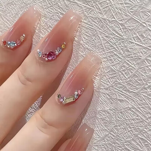 
Drilled wear nail art patch can be detached wearable nail patch finished nail patch fake nail long style L15249 pomegranate moon butterfly [long style] jelly glue + glue + sand strip + cleaning sheet + nail removal rod