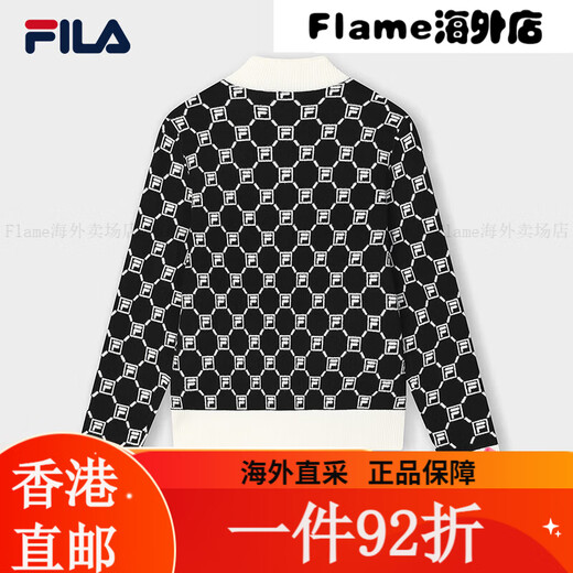 斐乐（FILA）FILA 官方女士编织外套2025春新款时尚休闲拼色LOGO毛衣 XS均码