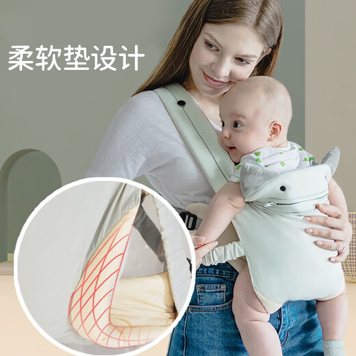 
Ouyu infants and toddlers sleeping with straps, baby gods go out and hold baby device, newborns, horizontal hugs, front hugs, small-month-age hugs, blue kale - upgraded model (with pockets + caps) one size suitable for babies under 20kg