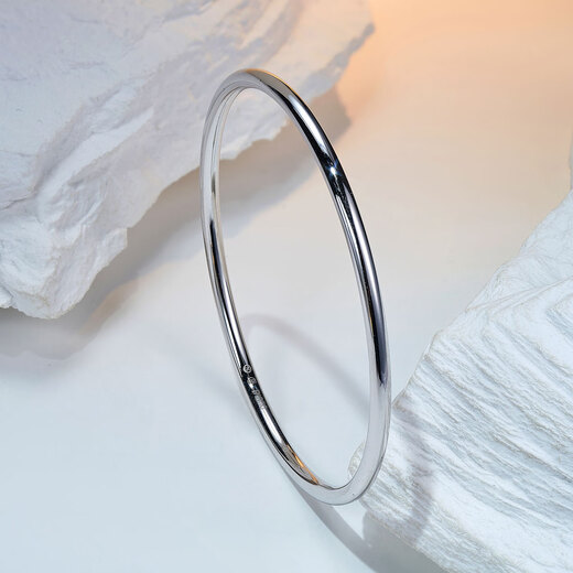 Meluxe Mei Nei spot sparkling PT950 platinum bracelet bracelet bracelet versatile plain ring bracelet solid birthday gift 19.87g-56mm