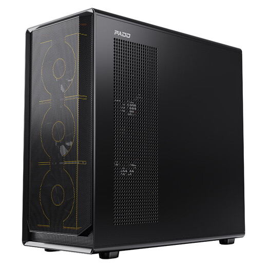 Peninsula Iron Box (PADO) Zhulong L6 Black Glass Side Mesh Desktop Computer Main Case Supports 360 Water Cooling/ATX Motherboard/Air Duct Case/Dust-proof Cooling/12 Fan Positions