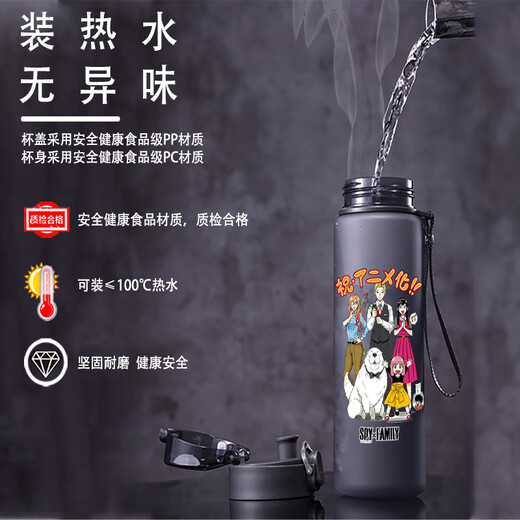 承琉间谍过家家周边水杯阿尼亚可爱卡通少女学生高颜值夏天塑料水杯子 塑料杯560ml KK1387阿尼亚