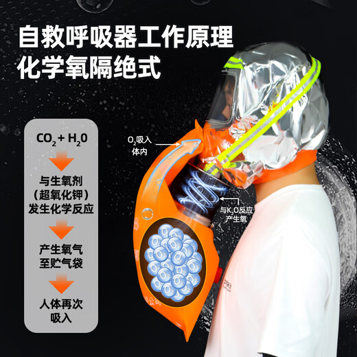 Zhongjia Woan chemical oxygen fire self-rescue respirator fire mask anti-virus and anti-smoke mask 3C fire escape fire equipment household luxury protection combination