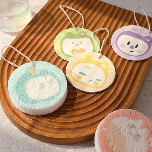 Dishwashing sponge compressed wood pulp sponge wood pulp cotton dishwashing wipe dishcloth dishwashing artifact rag dark green 1 piece