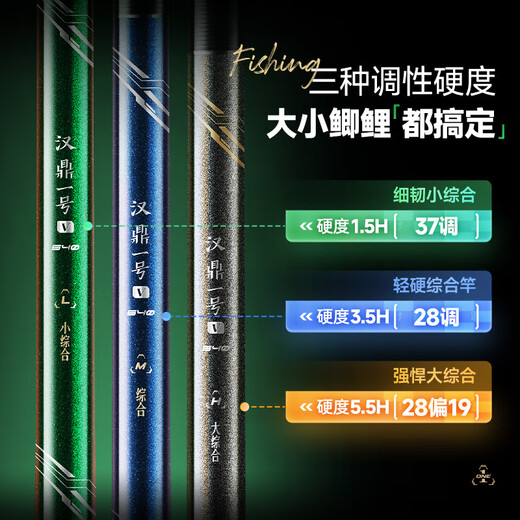 汉鼎一号5代鱼竿超轻手竿4.5米台钓竿鲫鱼竿碳纤维手杆 4.5m小综合