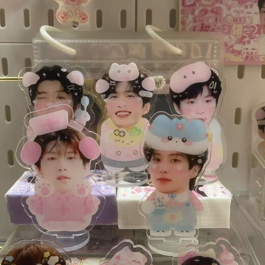 MU YUNYAO fan Chengcheng Cartoon Mute Shape Desktop Ornements Figure Pendants Unique Double-couche Design Fans incontournable 8