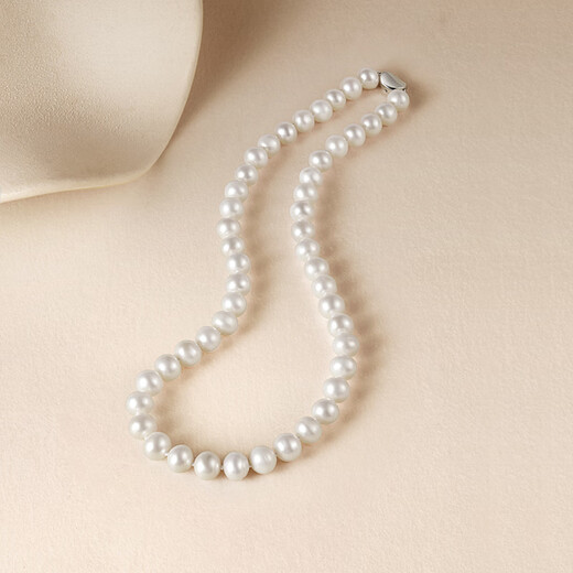 Saturday Fu Silver Buckle Pearl Necklace Mom Birthday Gift X0511906 Near Round Strong Light 8.5-9.5mm 45cm