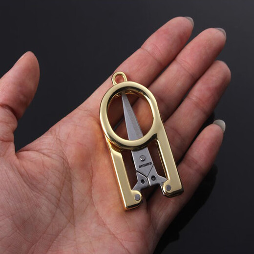 MEOD Ciseaux de pliage de qualité importés en acier inoxydable exquis mini ciseaux de trousses de voyage de voyage Tête de coupe Gold + A6626-6 Clipper à ongles plats