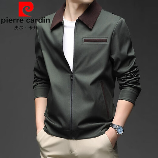 Pierre Cardin brand jacket men's autumn new fashion trend lapel quality jacket sports casual versatile outdoor cycling wear 1966-dark blue M recommended 100-120Jin Jin equals 0.5 kg
