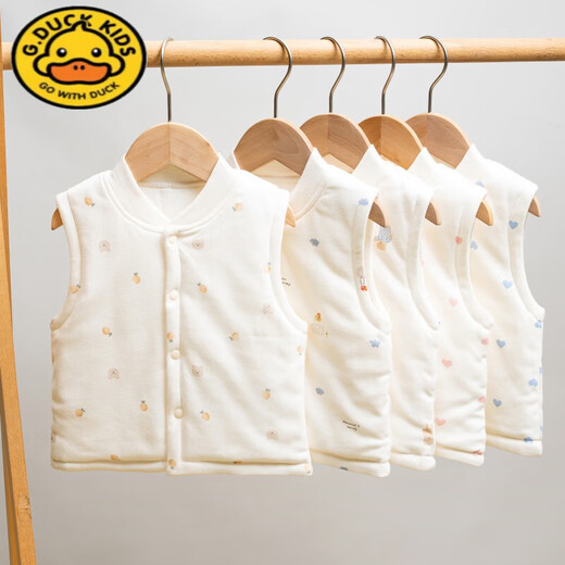 
G.DUCKKIDS Spring and Autumn Baby Cotton Vest Four Seasons Newborn Cotton Vest Men and Girls Warm Vest Top Jacket Beige: Banana Bear: Vest 73 cm