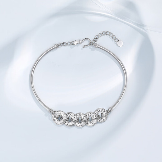 Chao Acer Platinum Bracelet Women's PT950 Bracelet Five Emperors Coin Crushed Ice Flash Gift Priced Labor Cost 980 Yuan 8.25g