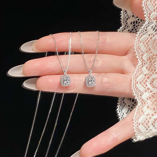 MIMORE S925 Silver Sugar Cube Necklace Women's Light Luxury Niche 2025 New Clavicle Chain Girls Birthday Gift for Best Friend