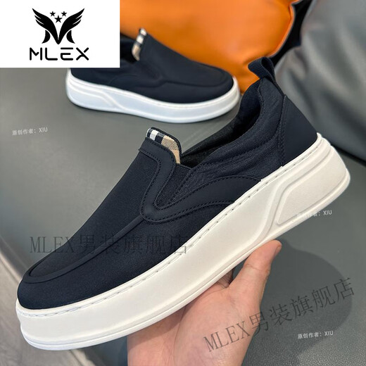MLEX Yuanxi Society Chaussures pour Hommes Été Nouvelles Chaussures en Tissu Paresseux Respirantes à enfiler pour Hommes à la Mode et Polyvalentes Chaussures décontractées à la Mode 1105-Noir 38