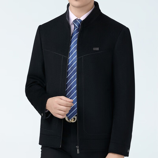 
Pier Cardin wool jacket men's jacket 100% pure wool autumn and winter new men's jacket middle-aged men's wool wool top J88111-4 style-black stand-up collar zipper style size 175 size-suitable weight 125-140Jin [Jin equals 0.5 kg]