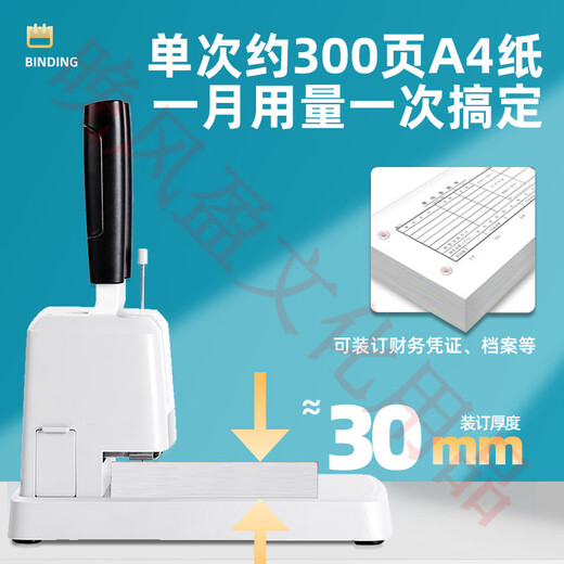 得力（deli）财务装订机手动打孔热熔铆管会计专用 3888