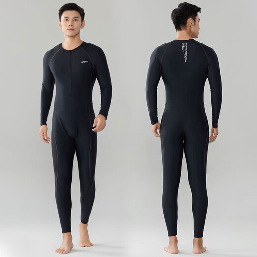 RSRDDY diving suit men's one-piece jellyfish suit long-sleeved trousers snorkeling full-body sunscreen quick-drying warm swimsuit large L (suitable for 80-100Jin Jin equals 0.5 kg)