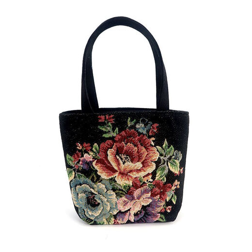 Yunluo mobile phone coin double-sided canvas handbag small bag fashion gold jacquard canvas bag embroidered outing handbag mini butterfly