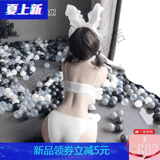 曼烟性感情趣内衣装三点式兔女郎免脱制服诱惑睡衣女套装9227官网旗舰 兔女郎套装+送模特袜 均码