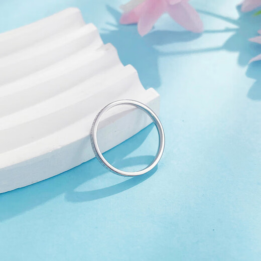 Laomiao platinum ring pt950 platinum imitation diamond ring couple proposal ring birthday Chinese Valentine's Day gift for girlfriend and wife 11 rings about 2.09g