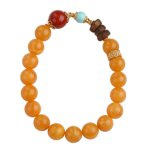 Potala Palace beeswax bracelet for men and women, Nanhong transfer beads, amber bracelet, new Chinese style jewelry, birthday gift for boyfriend