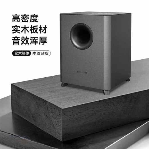 HYUNDAIQ5Plus Heim-KTV-Audioset, Heim-Wohnzimmer-TV-Karaoke-Karaoke-Maschine, All-in-One-Massivholz-Bluetooth-Heimkino, Echo-Wand-Subwoofer-Lautsprecher, Voice-Karaoke, verbesserte Version – zwei 8-Zoll-Subwoofer + zwei kabellose Mikrofone