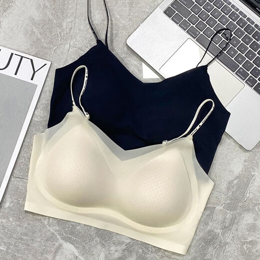 Thin Breathable Ice Silk Cool Feeling Beautiful Back Bra Women's No Wires Push-Up Anti-sagging Summer Seamless Large Size Bra Black - 1 Pack Limited Time 3 Days L (Recommended 100-120 Jin Jin equals 0.5 kg)