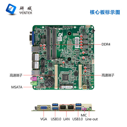 
YENTEK fanless mini industrial control machine dual network 6 serial port machine vision micro industrial computer 10/11 generation i3i5i7 multi-COM embedded research and development domain industrial control host C6850Z-C6 i5-4310/2.0Hz dual core 4G memory + 512G solid state + 12V power supply