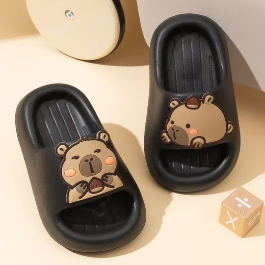 Kapibara EVA children's slippers 2025 summer new style boys and girls baby indoor home non-slip slippers Khaki 34 inner length 19.5cm/small size