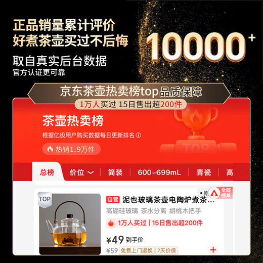 Niye teapot, glass teapot, stove-cooked teapot, high borosilicate glass teapot, kettle, tea-making health pot, new style