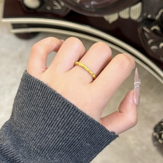 Luowei Baoge gold curly grass pattern couple rings, a pair of women's Bauhinia flower 999 pure gold 520 Valentine's Day gift for girlfriend, Bauhinia flower ring No. 19 ring about 1.2g