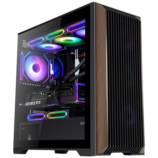 SAMA Yanzhishen Computer-Gaming-Gehäuse (360 Wasserkühlungspositionen/Multi-Lüfter-Positionen/Glasseitendurchdringung/unterstützt lange Grafikkarten und ATX-Motherboard-Positionen) kleines Windkanalgehäuse schwarz (Typ-C+ unterstützt nur MATX-Motherboards)