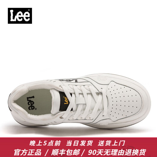 Lee男鞋设计感增高休闲鞋男士时尚经典板鞋厚底运动鞋百搭鞋子男潮鞋 白色 L243UB687 39 【偏大/请拍小一码】