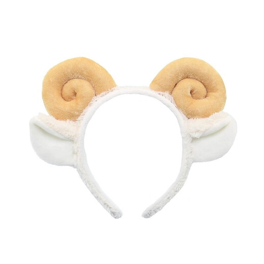 XPEL cartoon plush headband cute sheep horn hairband imitation lamb hair lamb hairpin Christmas doll head ornaments 1 yellow sheep horn hairband
