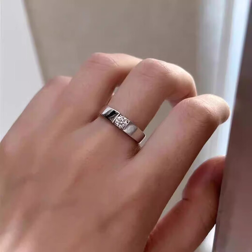 I Do platinum PT950 diamond ring for men 1 carat, love deeply, four-prong cultivated diamond wedding ring, proposal, boyfriend, husband, love deeply, 50 points diamond, opening adjustable