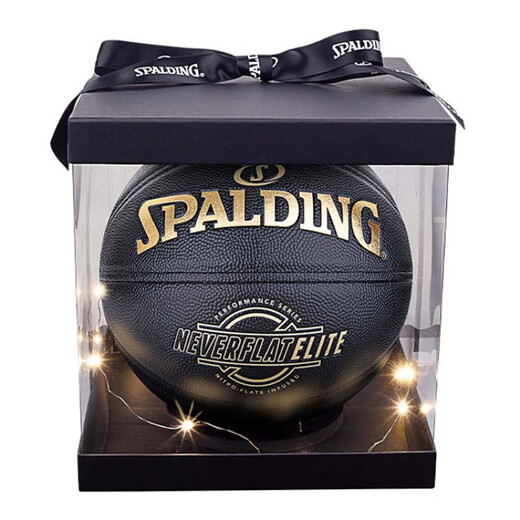 斯伯丁（SPALDING）斯伯丁 NEVERFLAT系列 PU篮球 抓握感强 黑金色 7号训练男女同款 7号球+反光抽绳背包
