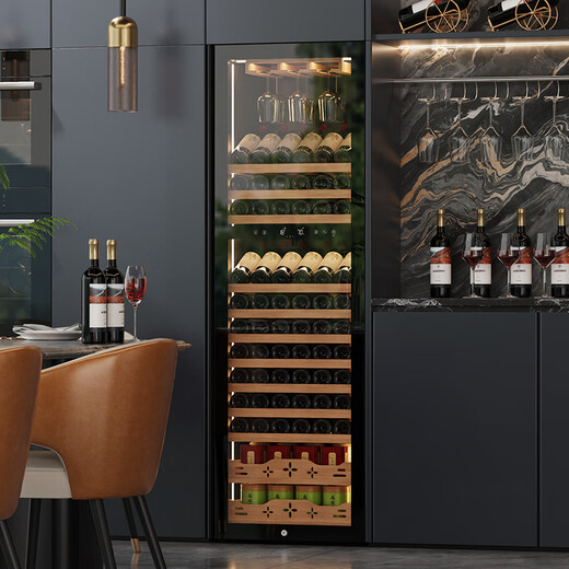 Bai Kailun red wine cabinet, first-class energy efficiency, variable frequency air-cooled, frost-free, constant temperature and moisturizing refrigerator, zero-embedded red wine, tea, cigars, ice bar, white wine, home commercial compressor, fresh display, 1.8 meters | single temperature zone | red wine and tea | 420L