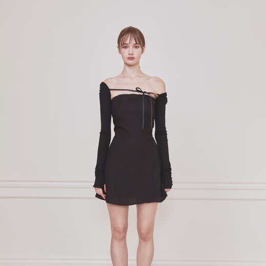 NOT YOUR ROSE notyourrose one-shoulder dress black, new for autumn, black M