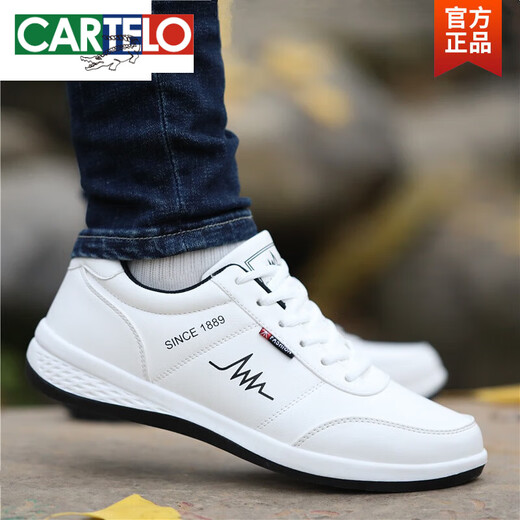 
CARTELO old Beijing cloth shoes men's shoes for summer breathable men's casual leather shoes waterproof board shoes leather surface trendy sports shoes men black gold 6636-canvas shoes 40