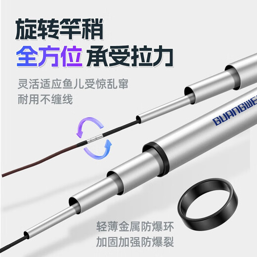 Rod à pêche GW Guangwei Sword Carp Carpe de deuxième génération Strong 28-Tune 5.4 mètre Comprehensive Gray-Piece Ultra-Light Super Hard Table Table Passage