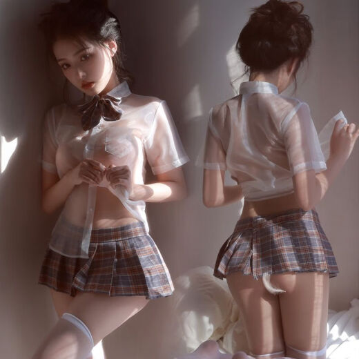
Love lingerie women jk uniform pure and cute campus small breasts look big sexy clothing gray grid jk uniform + 9756 net clothes average size recommended 80-125 Jin [Jin equals 0.5 kg]