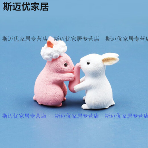 糜岚可爱小兔子仿真迷你小动物塑料模型玩偶卡通微景观摆件过家家 十二个装