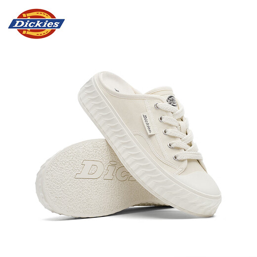 Dickies Chaussures pour hommes Chaussures toile d'été chaussures respirantes et polyvalentes chaussures blanches hommes et femmes couples chaussures un pied paresseux pantoufles beige 40