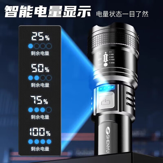 Cadena ecológica de Xiaomi Fuerte Linteria Fuerte Recarga al aire libre Super Bright Long-Range Small Portable Home Lating Laser 9900K Bajo Brillo 1 Hospitalidad introductoria durante 3 días