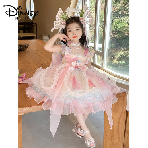 迪士尼（Disney）女童连衣裙夏装吊带礼服儿童生日美乐蒂公主裙女孩夏季洛丽塔裙子 送拖尾+JSGY6628美乐蒂洛丽塔彩 100 cm